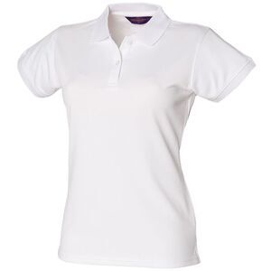Henbury Womens/Ladies Coolplus® Fitted Polo Shirt / White